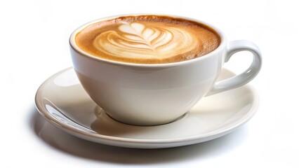 Latte Art in White Cup