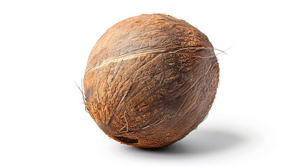 coconut on an isolated white background, object focused, png, stock image, hd quality, natural look,