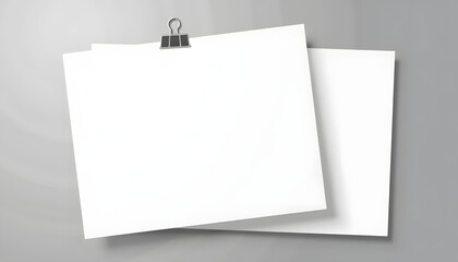 Blank Paper Sheets with a Clip for Business, Design, and Note-Taking