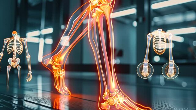 Illustration of hill and foot pain. Concept of arthritis and sports trauma injury