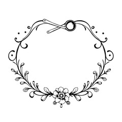 Ornate floral frame with crossed spoons