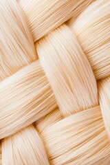 Close-up view of a Dutch braid revealing detailed weaving patterns and soft focus background enhancing the texture and style of the hair