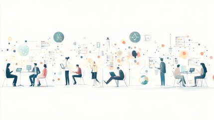 Collaborative remote team working on digital projects with modern technology