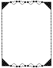 Valentine’s day border. Valentine's day frame. love heart doodle border. doodle borders and frames. Hand drawn borders clipart black and white. 