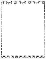 Valentine’s day border. Valentine's day frame. love heart doodle border. doodle borders and frames. Hand drawn borders clipart black and white. 