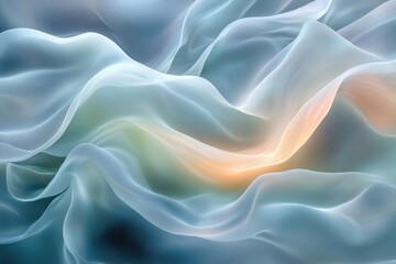 Obraz premium Fluid abstract data streams resembling neural impulses digital art high fidelity soft waves conceptual design