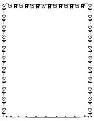 Valentine’s day border. Valentine's day frame. love heart doodle border. doodle borders and frames. Hand drawn borders clipart black and white. 