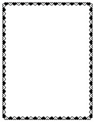 Valentine’s day border. Valentine's day frame. love heart doodle border. doodle borders and frames. Hand drawn borders clipart black and white. 