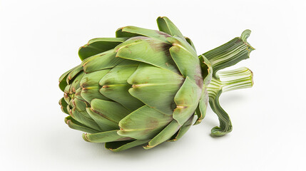 Fototapeta premium Artichoke on an isolated white background, object focused, png, stock image, hd quality, natural look, 