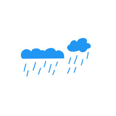 vector illustration of clouds with rain