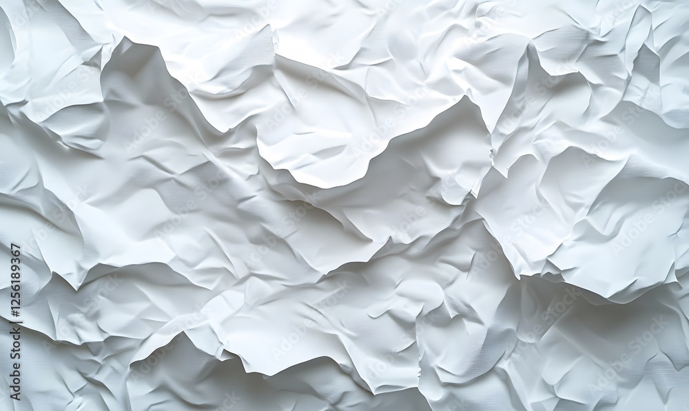 Poster abstract white crumpled surface with smooth shadows creating a textured effect