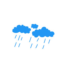 vector illustration of clouds with rain