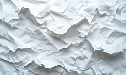 Obraz premium Abstract white crumpled surface with smooth shadows creating a textured effect