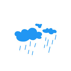 vector illustration of clouds with rain