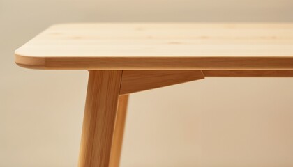 Modern wooden standing desk with smooth edges and minimalist design