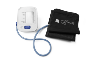 Electronic digital tonometer, medical blood pressure monitor, isolated on a transparent background