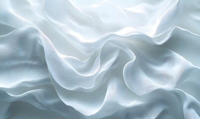 Obraz premium Delicate Light White Fabric Abstract Background with Wavy and Flowing Texture