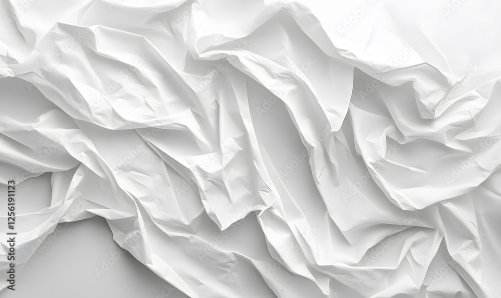 Poster abstract white fabric background with soft folds and creases creating a dynamic texture
