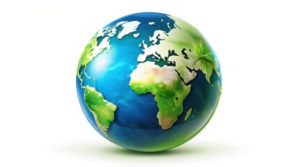 Fototapeta premium Earth Globe on White Background