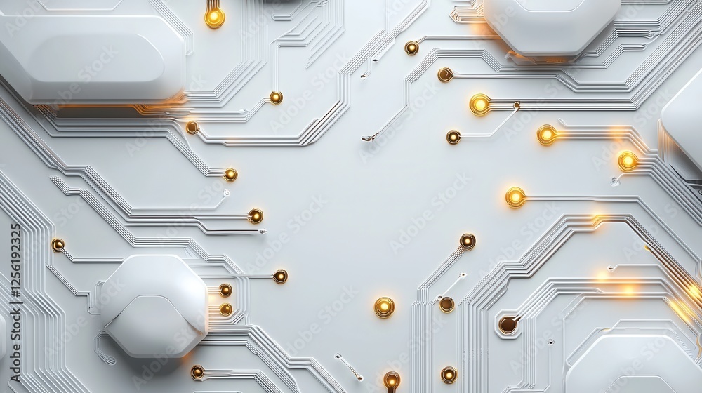 Poster a white background with a lot of gold and white lines