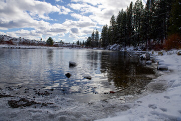 Upper Deschutes River in Winter time 