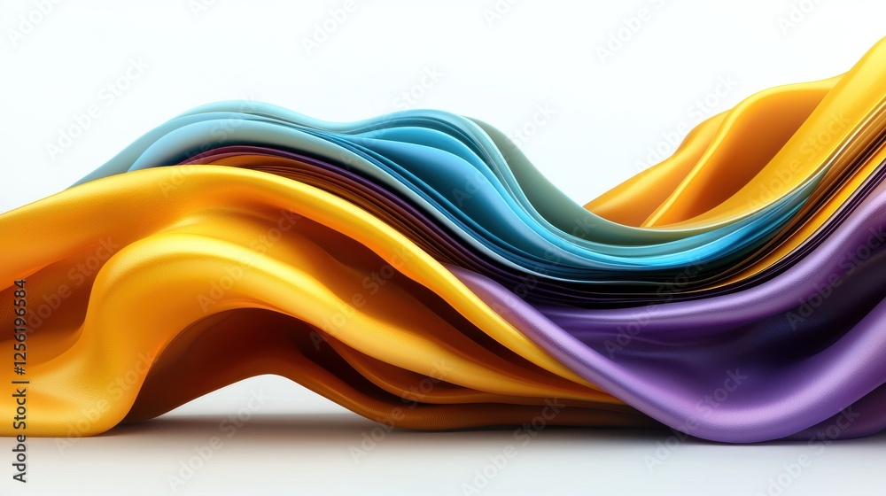 Aufkleber a colorful piece of fabric with a wave pattern