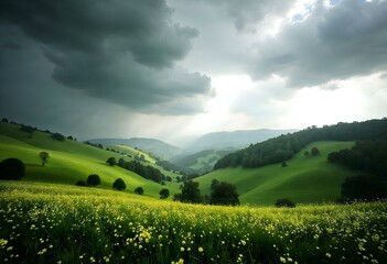 rolling hills - Generative AI