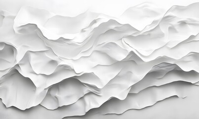 Obraz premium Abstract white wavy textures and shapes creating a soft and flowing 3D effect