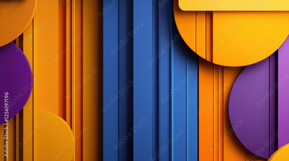 Poster a colorful abstract background with blue and orange circles