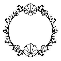Elegant Shell-Shaped Frame with Floral Detail