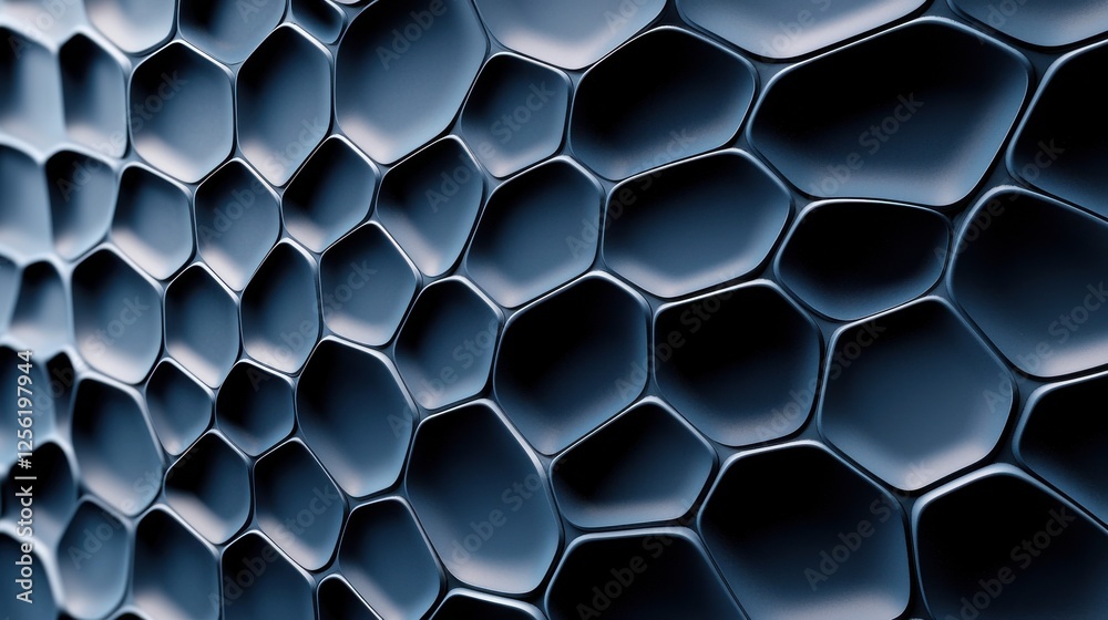 Poster a close up of a blue and black patterned surface