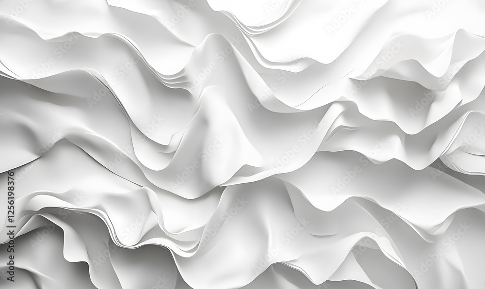 Poster abstract white flowing waves creating a smooth and elegant pattern for backgrounds and design projec