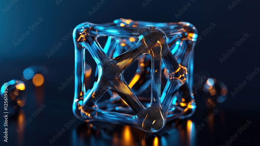 Aufkleber a cube made of glass with a yellowish tint