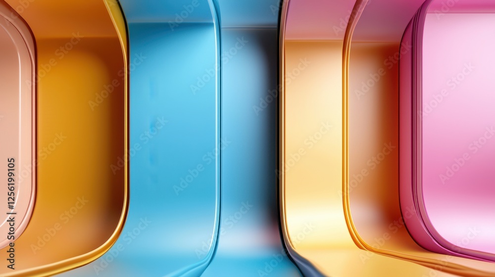Poster A series of colorful cubes arranged in a row