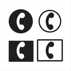 "vintage telephone icon, retro phone silhouette" "classic rotary phone graphic" "mid-century modern telephone" "black phone symbol"