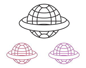 World map vector line art design