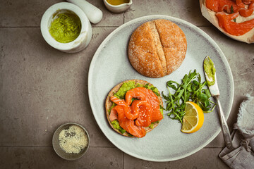 Avocado salmon sandwich
