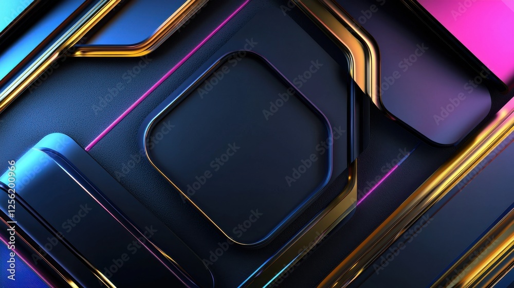 Poster a black and gold design with a square in the middle