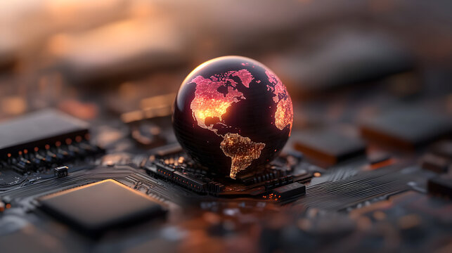Global network sunset circuit board technology - Powered by Adobe