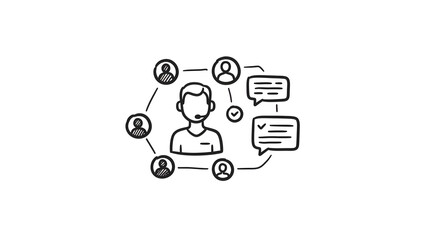 Customer Service Representative Connecting with People Through Digital Communication. Generative AI