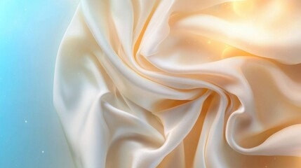 Obraz premium A white fabric with a blue background