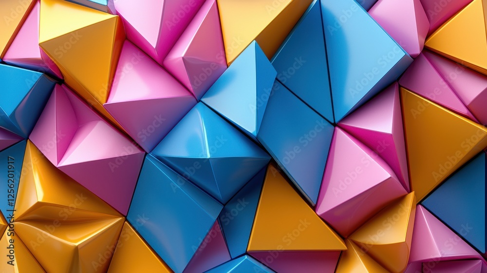 Aufkleber a colorful abstract background made of triangles