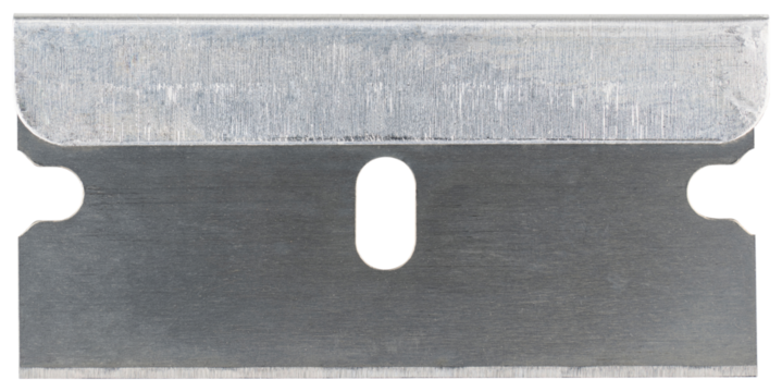 Razor blade for scraper. Safety scraper knife tool, razor blade retractable. Paint stripping tool, cleaning tool for removing labels, stickers, decals, paint from glass and stove top, cooktops