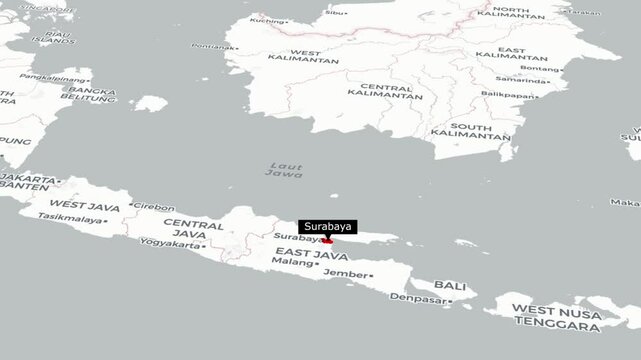 Surabaya Map Animation A Dynamic Overview of Key Locations and Landmarks in East Java