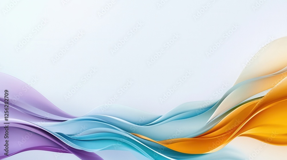 Poster a colorful wave with a white background