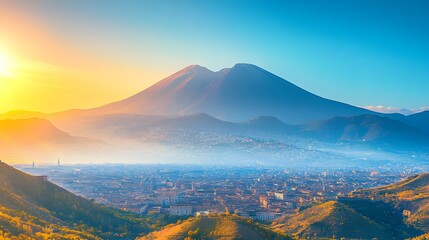 Fototapeta premium Daytime view of rome skyline showcasing historic architecture and urban landscape under clear blue sky