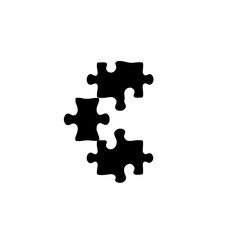Three black puzzle pieces floating against a white background, suggesting concept of unfinished business.