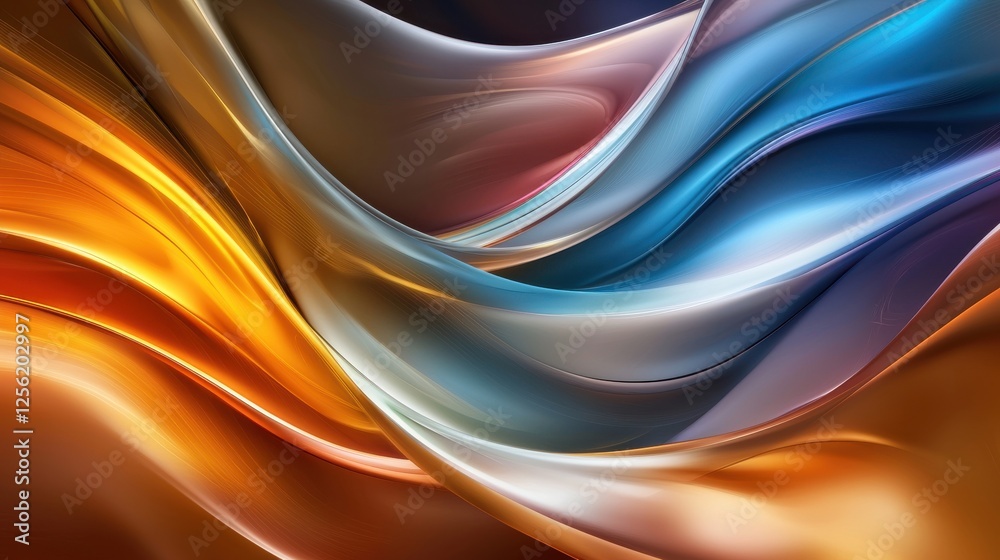Poster a colorful, abstract painting with a wave-like pattern