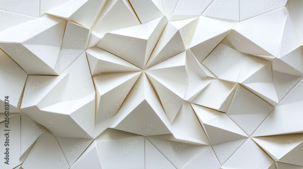 Poster A white paper with a lot of triangles and squares