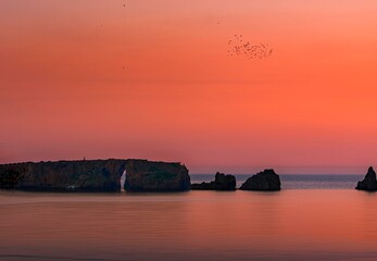 sunset on the sea